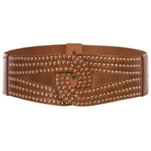 New Wide Waist Belt Elastic Cinch Stretch Rivet Belt